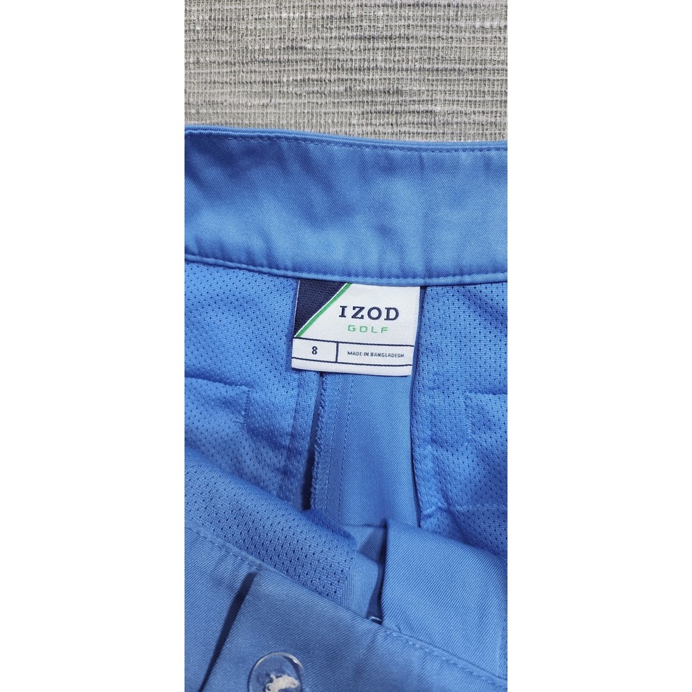 IZOD Golf Womens Blue Performance Chino Shorts Size 8 Mesh Lined Activewear - Picture 9 of 12